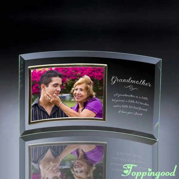 Изогнутая Стеклянная фоторамка счастливого помолвки для гостей свадьбы