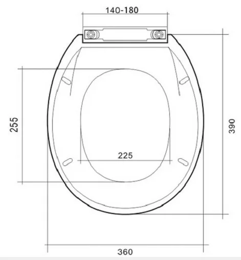 
 Круглая керамическая крышка для унитаза из полипропилена без мягкого закрытия 017  