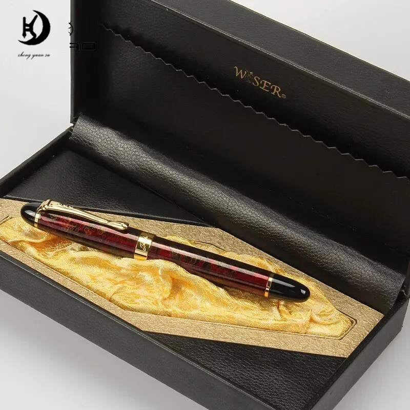 Manufacturer Wholesale Promotional Jinhao X450 Red Medium Metal Fountain  Pen Set With Leather Pen Box case