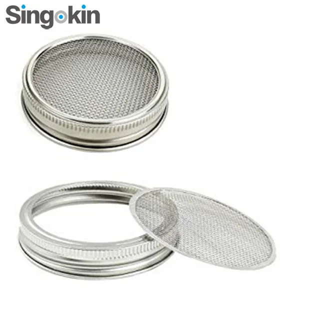 5-Pack 316 Stainless Steel Sprouting Lids For Wide Mouth Mason Jars - Rust-Proof Mesh Strainer Lids