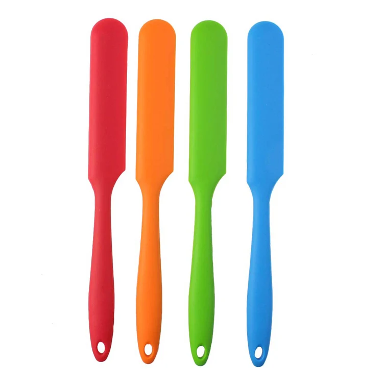 10pcs Silicone Jar Spatulas Heat-resistant Non-stick Rubber Butter Cake  Cream Flexible Spatula Kitchen Utensils Silicone Cake Cream Scraper