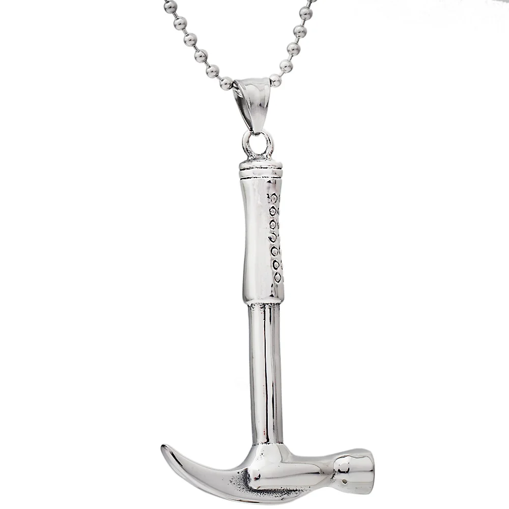 Fashion Men's Stainless Steel Hammer Man Pendant Necklace Street - Temu