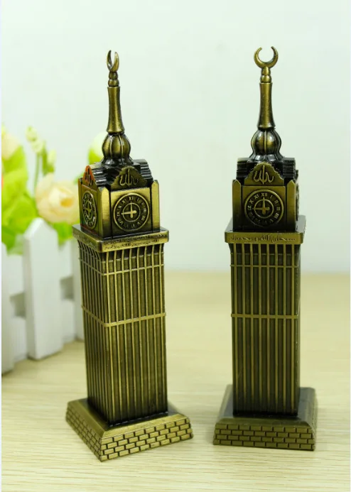Saudi Arabia Makkah Clock Model and Mecca Royal Clock Tower for Arabic Muslim Ramadan Gift Al-Aqsa Mosque Miniature