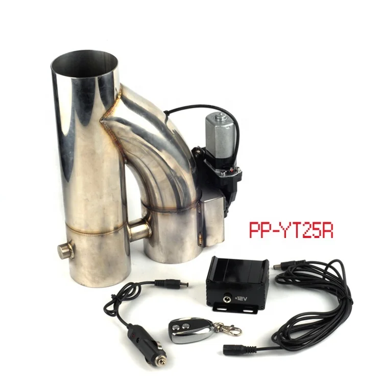 2.5 inch  stainless Steel doubled valve Pipe Muffler cutout Bypass Exhaust Trim Down Tube Remote Con