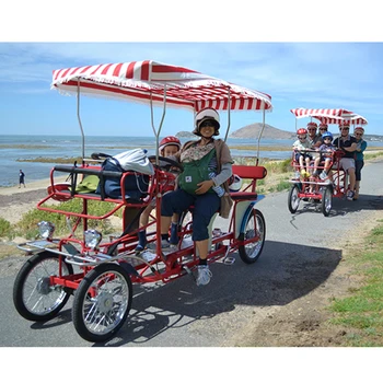 Erwachsene Pedal Rot Vier Räder Tandem 4 Person Surrey Fahrrad Für Die ...