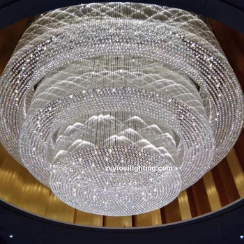 Customized Round 3 Tiers Project Big Luxury Crystal Chandelier For Hotel