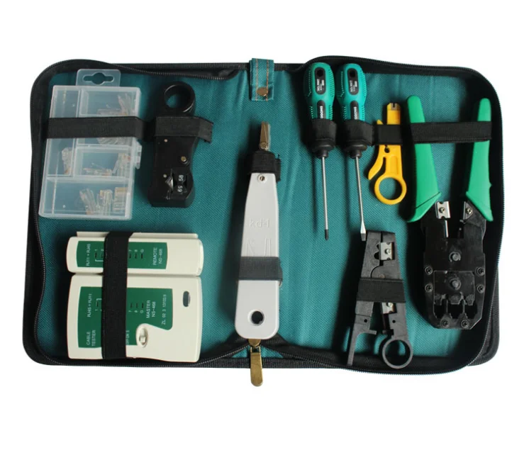 12 in 1 Professional Computer Repair Tools Kit Flat Screwdriver Wire Cutter Computer Maintenance Network Repair Tool Box Kit