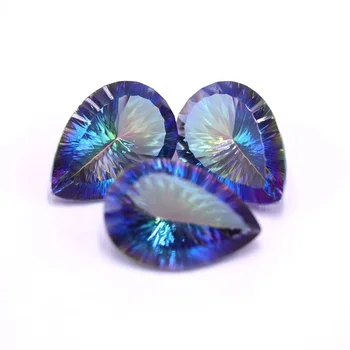 Redleaf Jewelry factory price mystic rainbow special cut pear shape glass gemstones