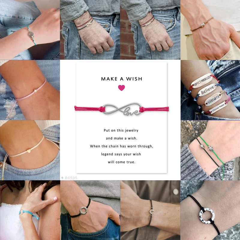 Регулируемый Шарм в виде зеленой морской черепахи, сделай пожелание, модные браслеты ручной работы