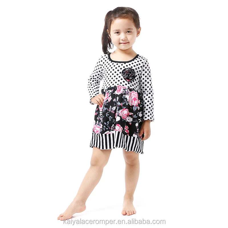 One Piece Girls Party Dresses In Black White Polka Dot Floral Girls New Cotton Dress Buy One Piece Teenage Girls Party Dresses 13 Designer One Piece Party Dress Cheap Girls Party Dresses Product On
