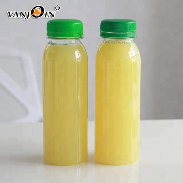 Custom Designed 250ml/350ml Round Shape PET Plastic Juice Bottles for Labeling