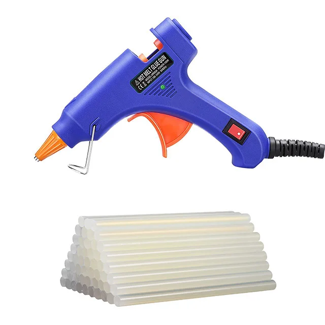 Fdit 10Pcs Hot Glue Sticks,150mm Colorful Hot Melt Glue Adhesive DIY Craft Sticks for 20W Small Power Gun Blue