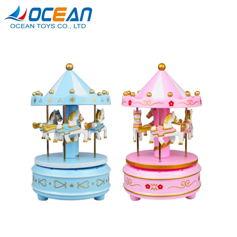 Rotating small horse carousel music gift box for girlfriend