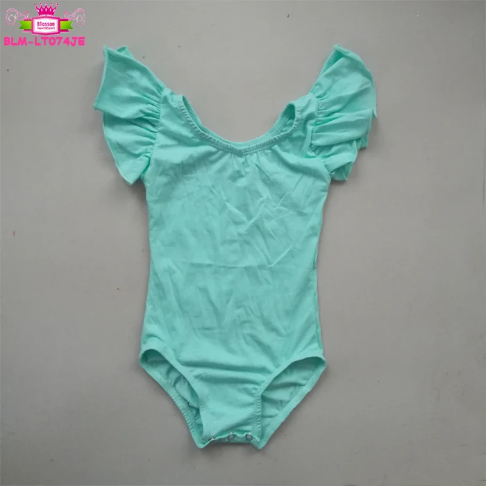 Black Flutter Sleeve Leotard Wholesale Gymnastic Baby Girls Dance