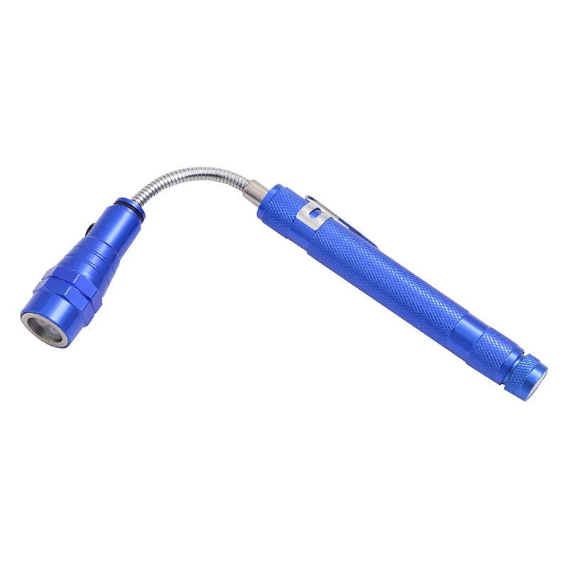 3 LED Telescopic Flexible Torch with Magnet 4-Color Pick-up Tool and Lamp Clip-on Flashlight Featuring Magnetic Pickup Colors