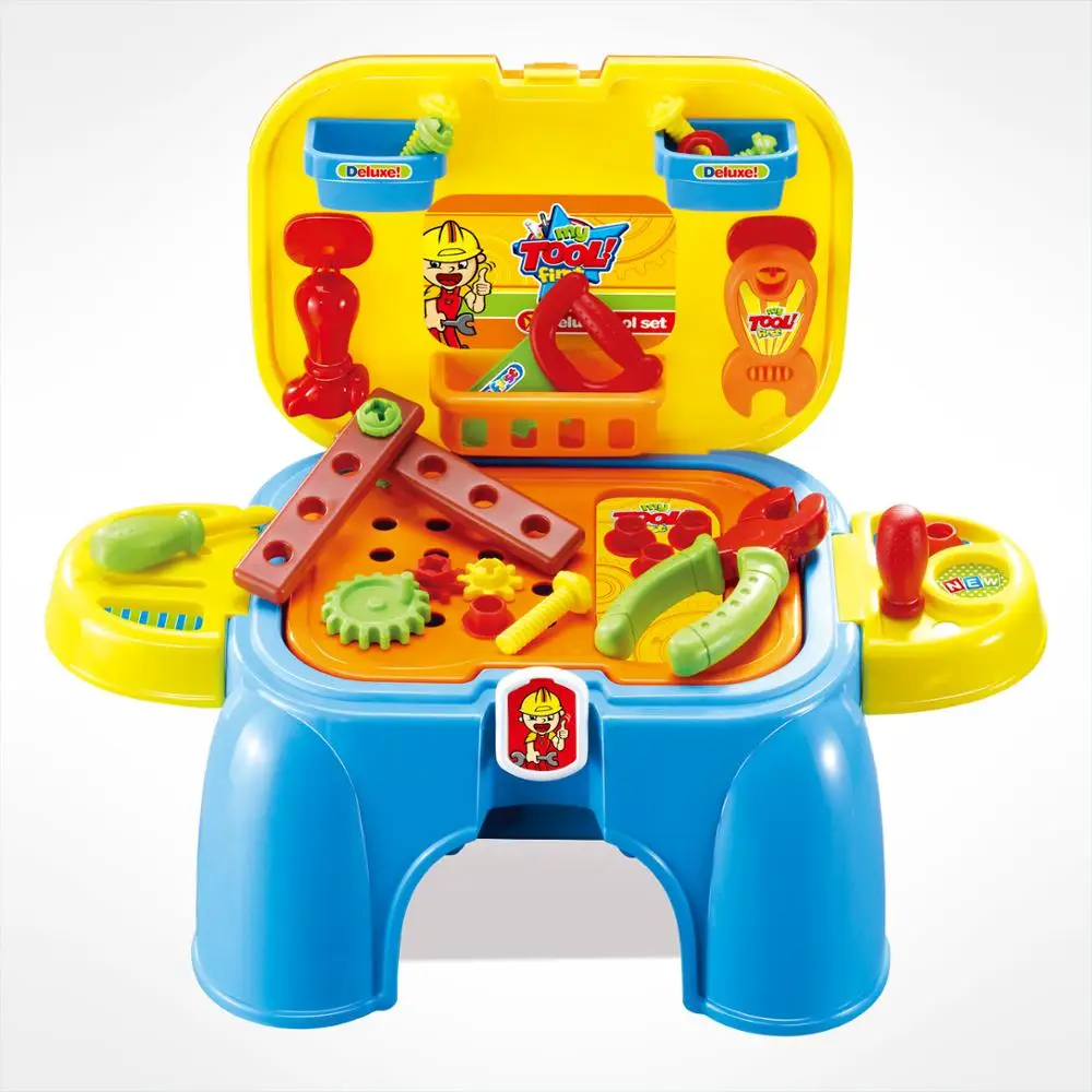 2 в 1 пластик Модель игрушки Детский табурет & детей инструмент Kit Электронная игрушка для
