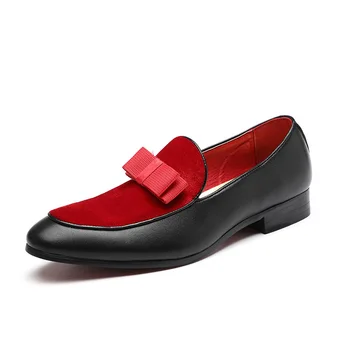Latest Korean Fashion Bowknot Dress Shoes Personal Style Best Brand Slip On Loafers for Men