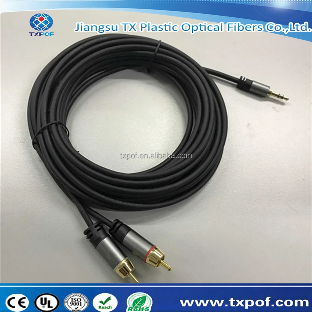 2rca сплиттер 3,5 мм стерео aux штекер к 2 rca штекер аудио кабель