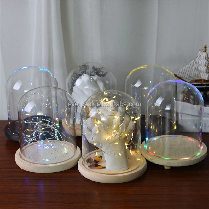 Hand Casting Kit Couples - LED Lights Glass Dome Cloche with Wood Base, Hand Mol - Default Title