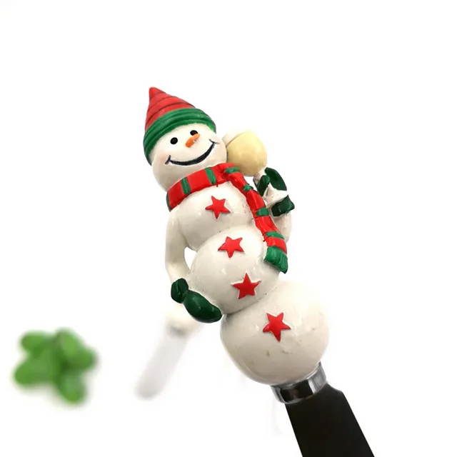Color Box Packing Christmas Snowman 4 Pieces Cheese Knife Butter Knife Set Eco-Friendly