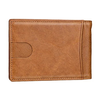 RFID Blocking Slim Genuine Leather Card Holder - Minimalist Wallet For Men & Women (Brown) - View #6