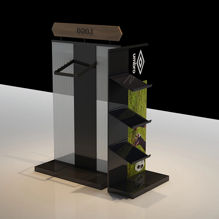 Rockible Présentoir Chemises Rétractable Comptoir - Support Exposition Vêtements Acier Inox