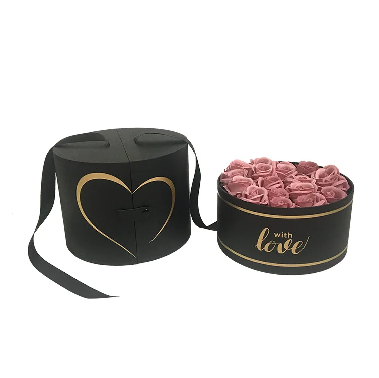 Новый стиль высококачественные круглые подарочные коробки для упаковки цветов на День святого Валентина