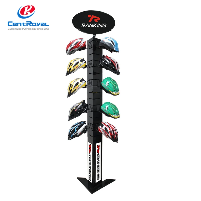 Custom Wholesale Removable Metal Rack Motorcycle Helmet Display Stands