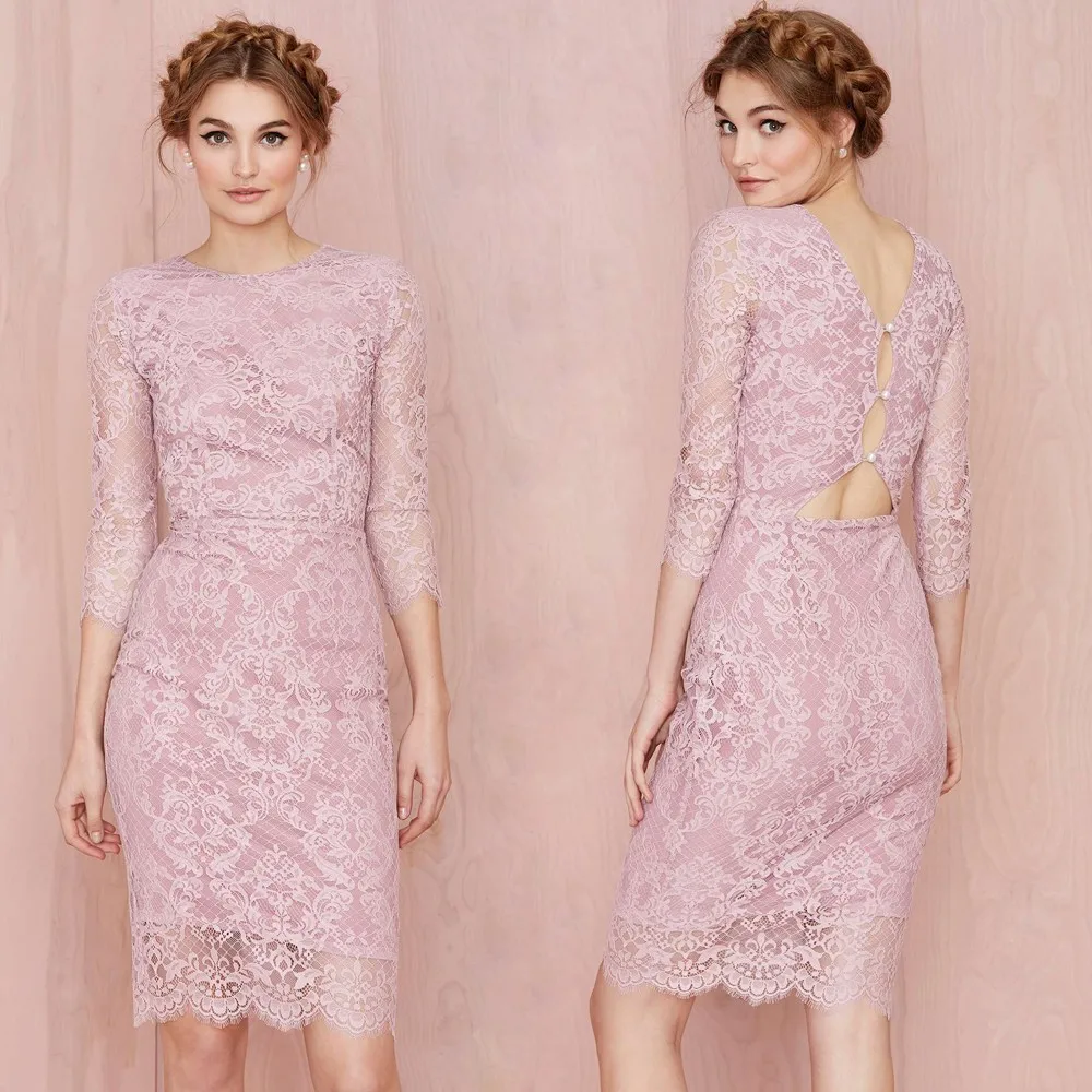 Розовое кружевное длинное платье