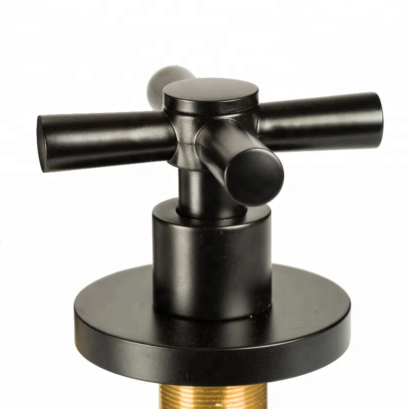 Настенный смеситель с двойной ручкой настенный кран холодной и горячей воды черного цвета современный дизайн для ванной комнаты