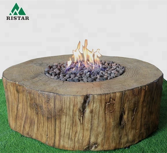 Garden Round Propane Gas Fire Pits Coffee Table With Wood Texture Body -  Buy Coffee Table,Gas Coffee Table,Fire Table Product on Alibaba.com