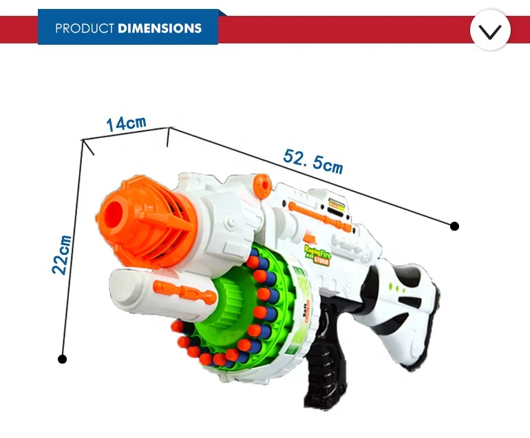 Battery Operated Funny Eva Powerful Plastic Soft Bullet Gun for Kids