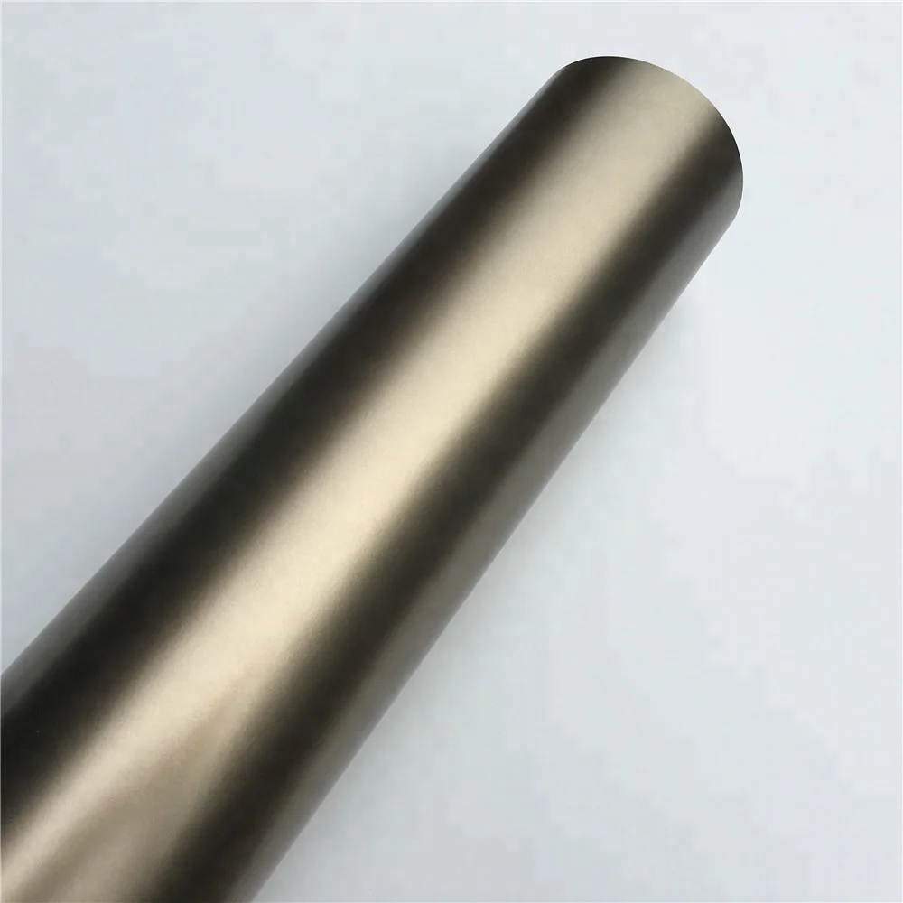 Auto Folia Champagne Gold Matte Chrome Vinyl Matte Metallic  Copper Car Vinyl Wrap
