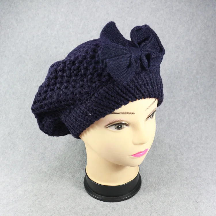 HZM-16285 низкая цена индивидуальный логотип мягкий корейский Стильный цветочный берет с