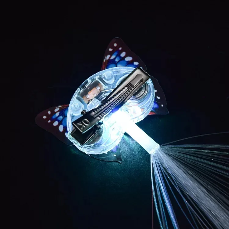 Мигающие волосы многоцветные светодиодные мигающие оплетка Бабочка дизайн украшения для