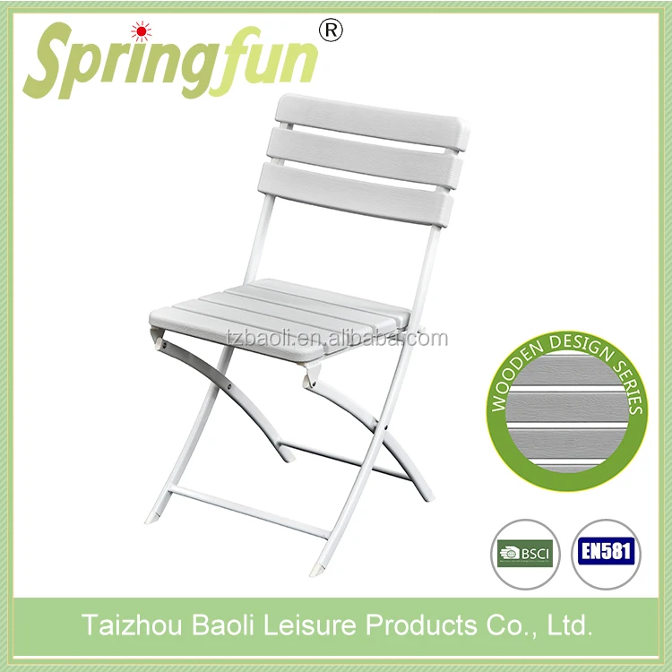 Hot Sale Outdoor HDPE Folding Back Wooden Foldable Plastic Chair