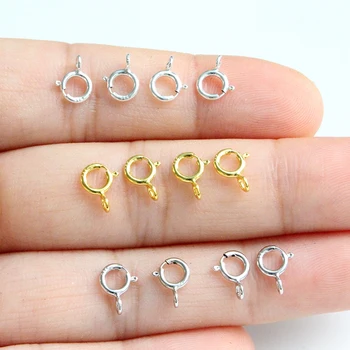 Wholesale 925 Sterling Silver Spring Ring Clasp Classical Accessory for Bracelet Necklace Making Jewelry Findings & Components