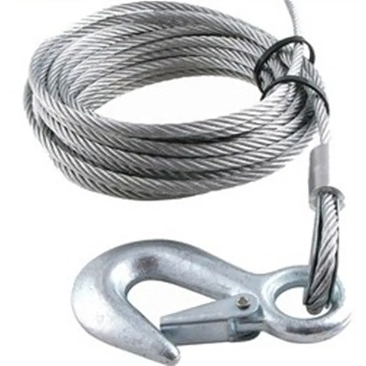TopGreen 4M 5 Tons Steel Wire Tow Cable Tow Strap Towing Rope with Hooks for Heavy Duty Car Emergency