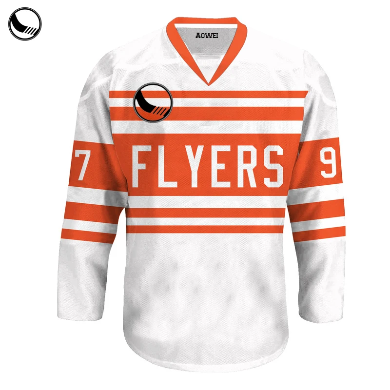 Custom Aqua Orange-White Hockey Jersey Free Shipping – Fiitg