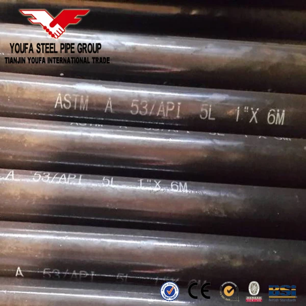 Factory Price API 5LB Astm A53b ERW Welded Bi Pipe Schedule 40 Beveled End Black Carbon Steel Round Tube