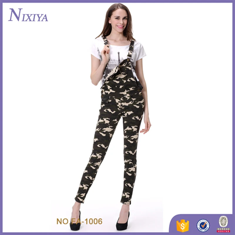 Señora De Las Mujeres Flacas Jean Vaquero Pantalones Para Niña Mono De  Camuflaje - Buy Señora Denim Trajes Product on Alibaba.com