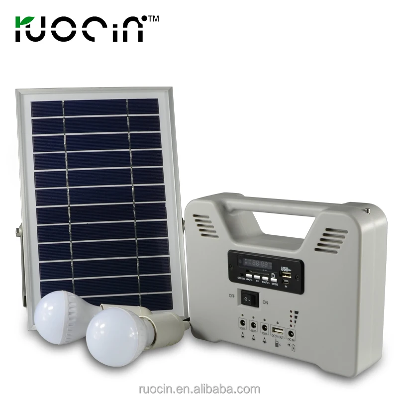 energy saving low cost solar emergency light solar home lighting system with radio function FM band player function MP3 6W 15W