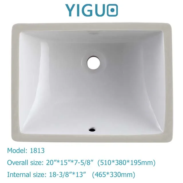 Rectangular Basin Shape and White Color Bowl Shape Porcelain Vessel Sink 1611