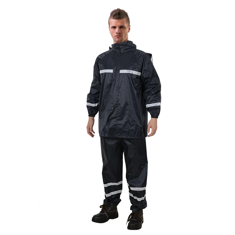 RR014 Rubberized Polyester PVC Waterproof Safety Rain Suit Rainwear Coat High Quality Competitive Price
