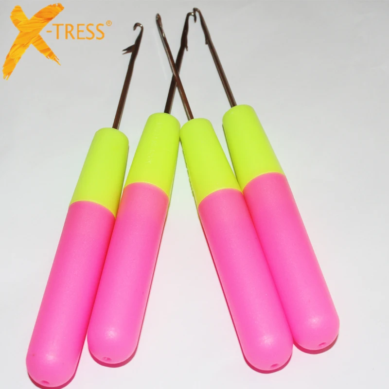 Красочные ручки инструмент косички крючком вязальная игла для изготовления дредов блокировка блокировки волос крючок иглы аксессуары для волос