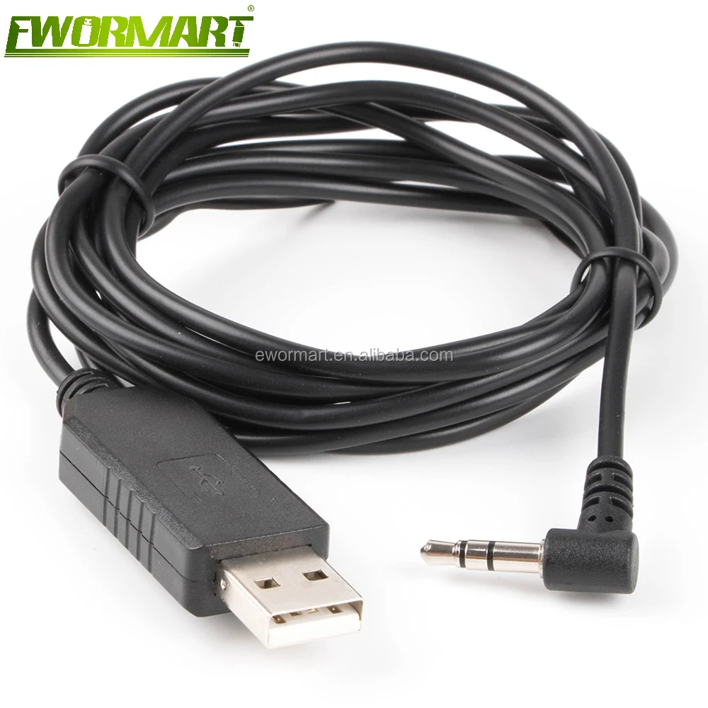 6FT USB to RS232 3.5mm Audio Jack Serial Adapter Cable,PL2303 Chip Inside USB Tip-RXD Ring-TXD Slev-GND 