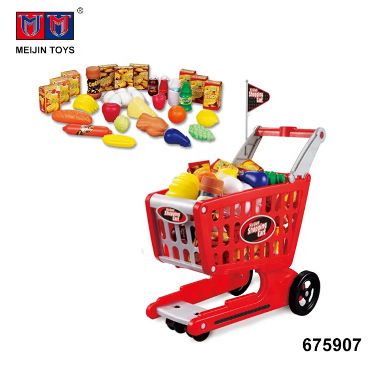 shopping cart and food play set