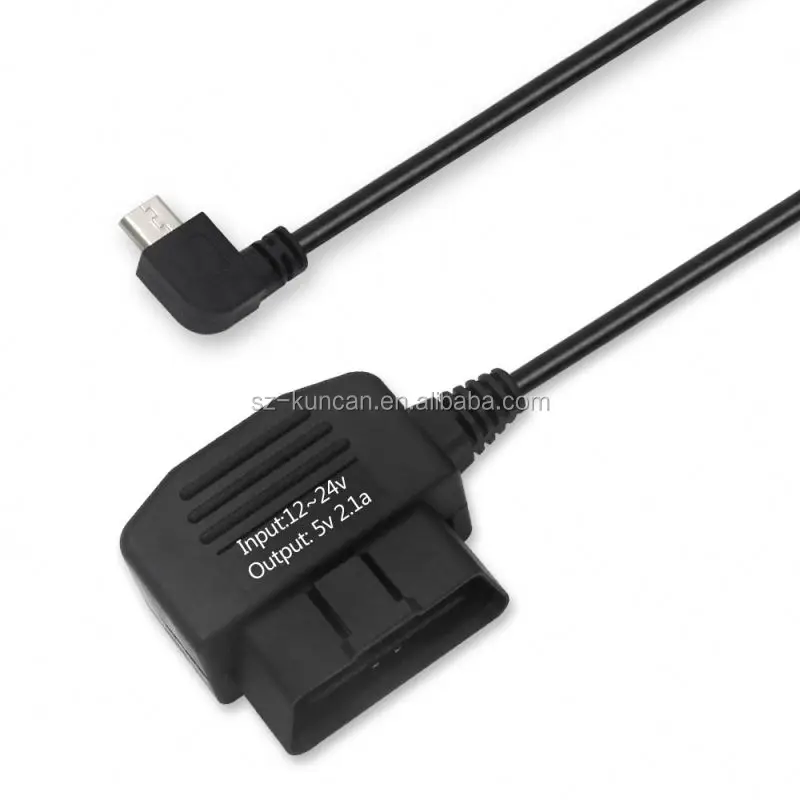 90 Degree Right Angle Mini Usb to OBD2 Cable OBD Extension Cable