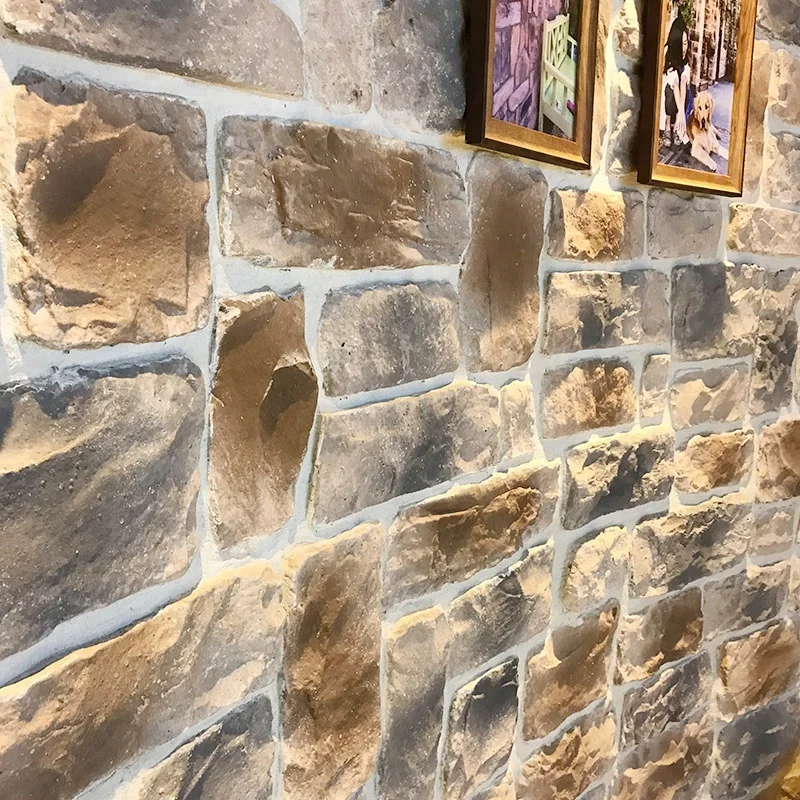faux exterior pared cubriendo azulejos de piedra artificial paneles de  revestimiento de pared externa