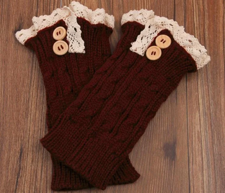 Женские вязаные крючком кружевные Обрезанные топперы манжеты Подкладка гетры носки для сапог